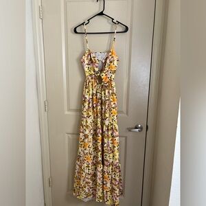 Floral Maxi Dress with Cutout Detail